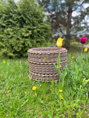 Кашпо-цилиндр из искусственного ротанга кедр цилиндр 20 литров